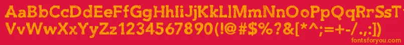Slabthing Font – Orange Fonts on Red Background