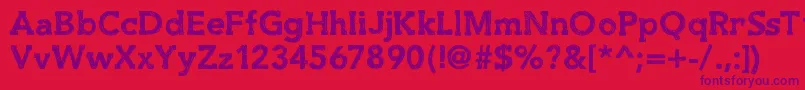 Slabthing Font – Purple Fonts on Red Background