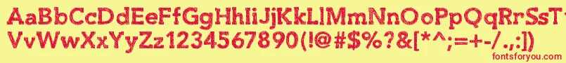 Slabthing Font – Red Fonts on Yellow Background