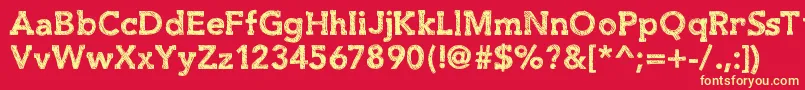 Slabthing Font – Yellow Fonts on Red Background