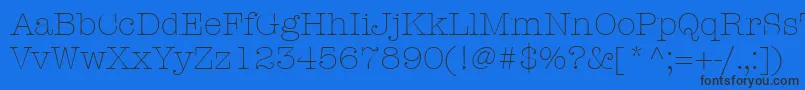 ItcAmericanTypewriterLtLight Font – Black Fonts on Blue Background