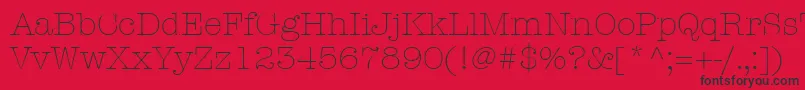 ItcAmericanTypewriterLtLight Font – Black Fonts on Red Background