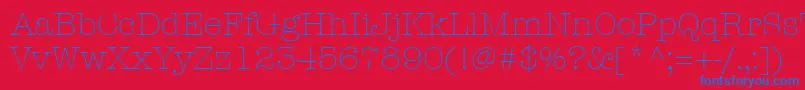 ItcAmericanTypewriterLtLight Font – Blue Fonts on Red Background