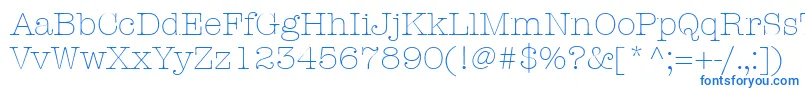 ItcAmericanTypewriterLtLight Font – Blue Fonts on White Background