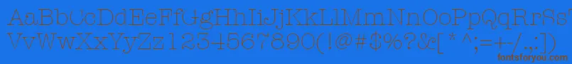 ItcAmericanTypewriterLtLight Font – Brown Fonts on Blue Background