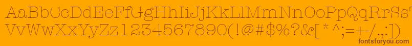 ItcAmericanTypewriterLtLight Font – Brown Fonts on Orange Background