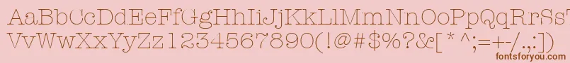 ItcAmericanTypewriterLtLight Font – Brown Fonts on Pink Background