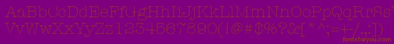 ItcAmericanTypewriterLtLight Font – Brown Fonts on Purple Background