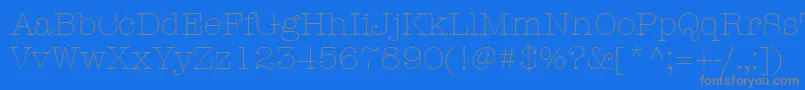 ItcAmericanTypewriterLtLight Font – Gray Fonts on Blue Background