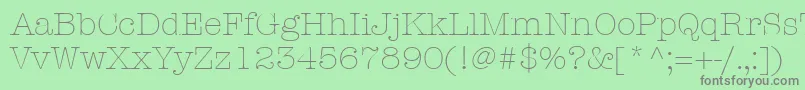 ItcAmericanTypewriterLtLight Font – Gray Fonts on Green Background