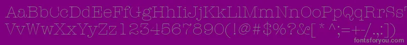 ItcAmericanTypewriterLtLight Font – Gray Fonts on Purple Background