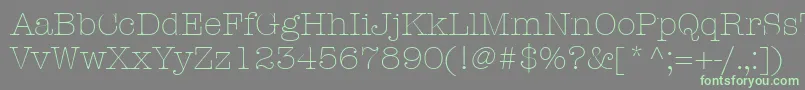 ItcAmericanTypewriterLtLight Font – Green Fonts on Gray Background