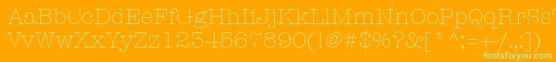 ItcAmericanTypewriterLtLight Font – Green Fonts on Orange Background