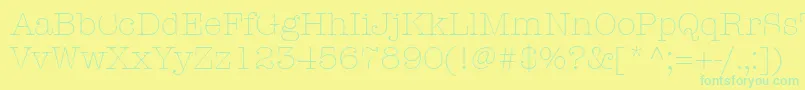 ItcAmericanTypewriterLtLight Font – Green Fonts on Yellow Background