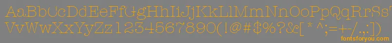 ItcAmericanTypewriterLtLight Font – Orange Fonts on Gray Background