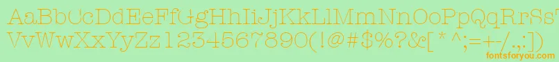 ItcAmericanTypewriterLtLight Font – Orange Fonts on Green Background