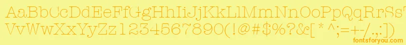 ItcAmericanTypewriterLtLight Font – Orange Fonts on Yellow Background