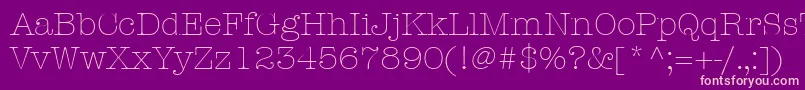 ItcAmericanTypewriterLtLight Font – Pink Fonts on Purple Background