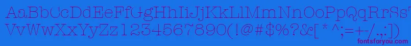 ItcAmericanTypewriterLtLight Font – Purple Fonts on Blue Background