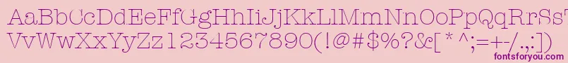 ItcAmericanTypewriterLtLight Font – Purple Fonts on Pink Background