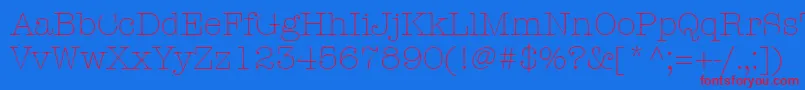 ItcAmericanTypewriterLtLight Font – Red Fonts on Blue Background