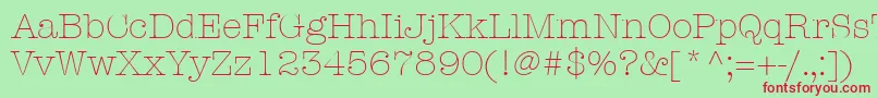 ItcAmericanTypewriterLtLight Font – Red Fonts on Green Background