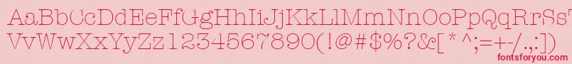 ItcAmericanTypewriterLtLight Font – Red Fonts on Pink Background