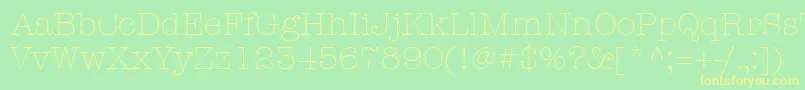 ItcAmericanTypewriterLtLight Font – Yellow Fonts on Green Background