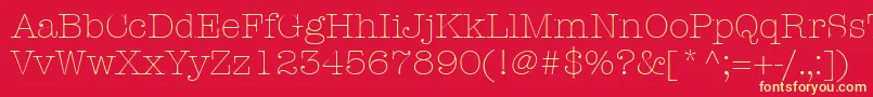 ItcAmericanTypewriterLtLight Font – Yellow Fonts on Red Background