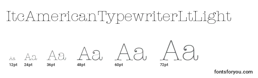 ItcAmericanTypewriterLtLight Font Sizes