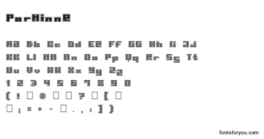 Schriftart Porminne – Alphabet, Zahlen, spezielle Symbole