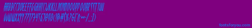 Inhumanityital Font – Blue Fonts on Purple Background