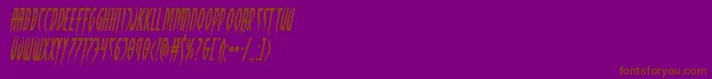 フォントInhumanityital – 紫色の背景に茶色のフォント