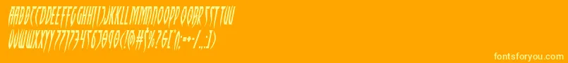 Inhumanityital Font – Yellow Fonts on Orange Background