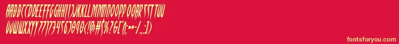 Inhumanityital Font – Yellow Fonts on Red Background