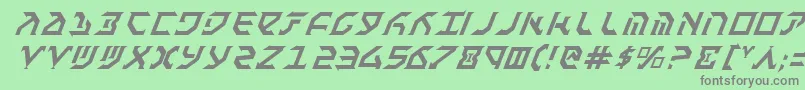 Fonte FantazianItalic – fontes cinzas em um fundo verde