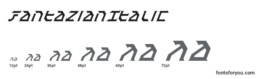 Размеры шрифта FantazianItalic