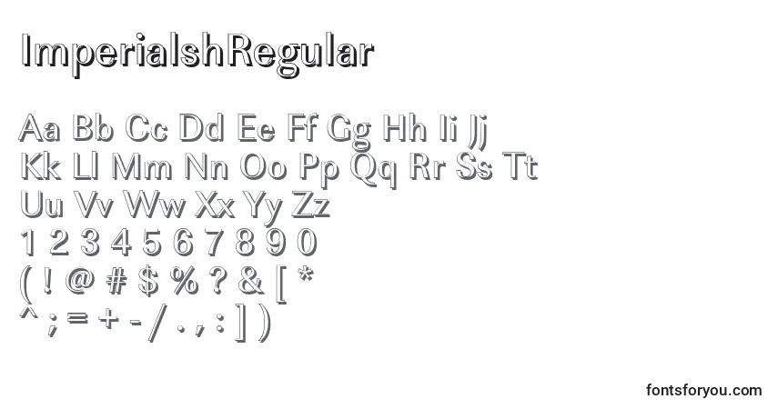 A fonte ImperialshRegular – alfabeto, números, caracteres especiais