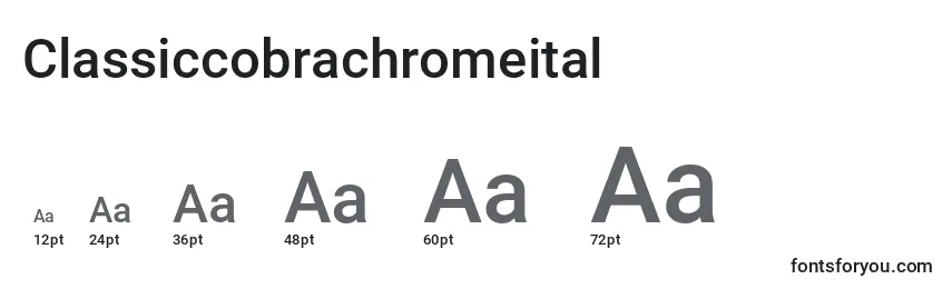 Размеры шрифта Classiccobrachromeital