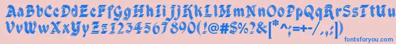 DsCathedral Font – Blue Fonts on Pink Background