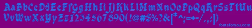 DsCathedral Font – Blue Fonts on Purple Background