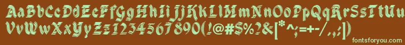 DsCathedral Font – Green Fonts on Brown Background