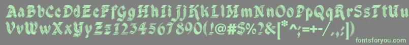 DsCathedral Font – Green Fonts on Gray Background