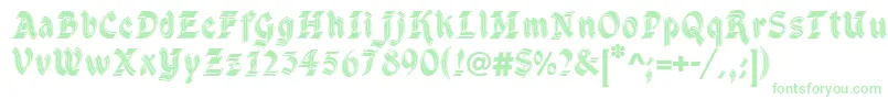 DsCathedral Font – Green Fonts on White Background