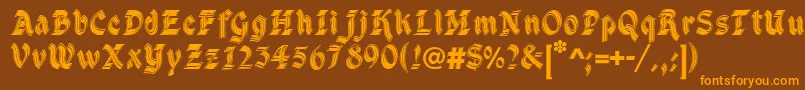 DsCathedral Font – Orange Fonts on Brown Background