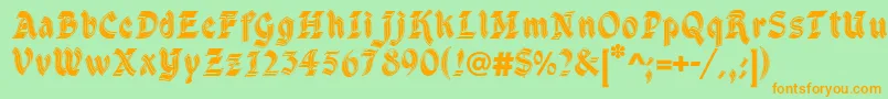 DsCathedral Font – Orange Fonts on Green Background