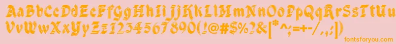 DsCathedral Font – Orange Fonts on Pink Background