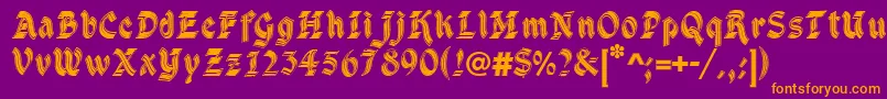 DsCathedral Font – Orange Fonts on Purple Background