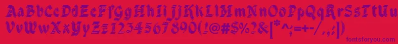 DsCathedral Font – Purple Fonts on Red Background