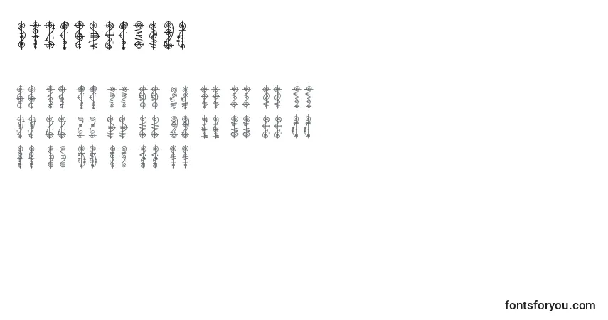 Schriftart VulcanScript – Alphabet, Zahlen, spezielle Symbole